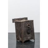 A wrought iron offer or alms box from a church, probably Spain, 17th C.