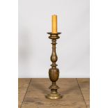 A large Renaissance-style Italian bronze candlestick, 19th C.