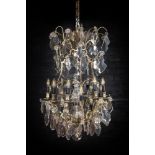 A cut crystal chandelier, 20th C.