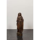 A Flemish oak figure of a female saint, 1st half 16th C.