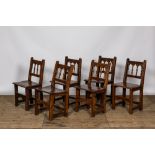 Six Southern European walnut chairs, 18/19th C.