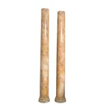 A pair of large faux marble scagliola columns, probably 19th C.