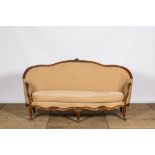 A French wooden Louis XV-style 'ottoman' sofa, 18/19th C.