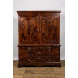 A Flemish rosewood veneered star marquetry cabinet, ca. 1700