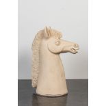 BŽatrice Balguerie (20/21th C.): Head of a horse, earthenware