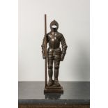 An English cast iron suit of armor, marked Nestor, 20th C.