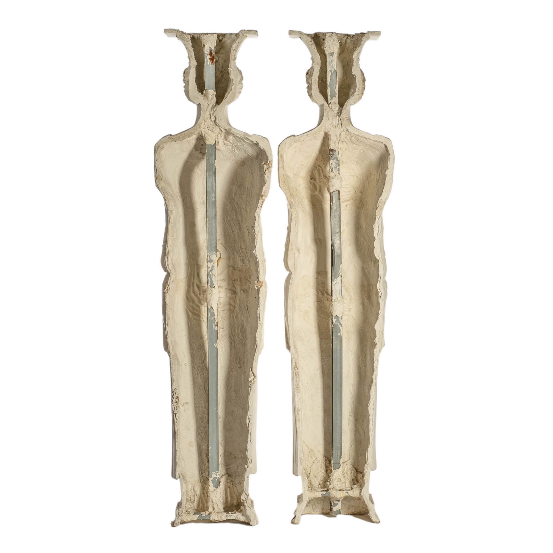 A pair of large plaster models of caryatids, 20th C. - Bild 5 aus 6