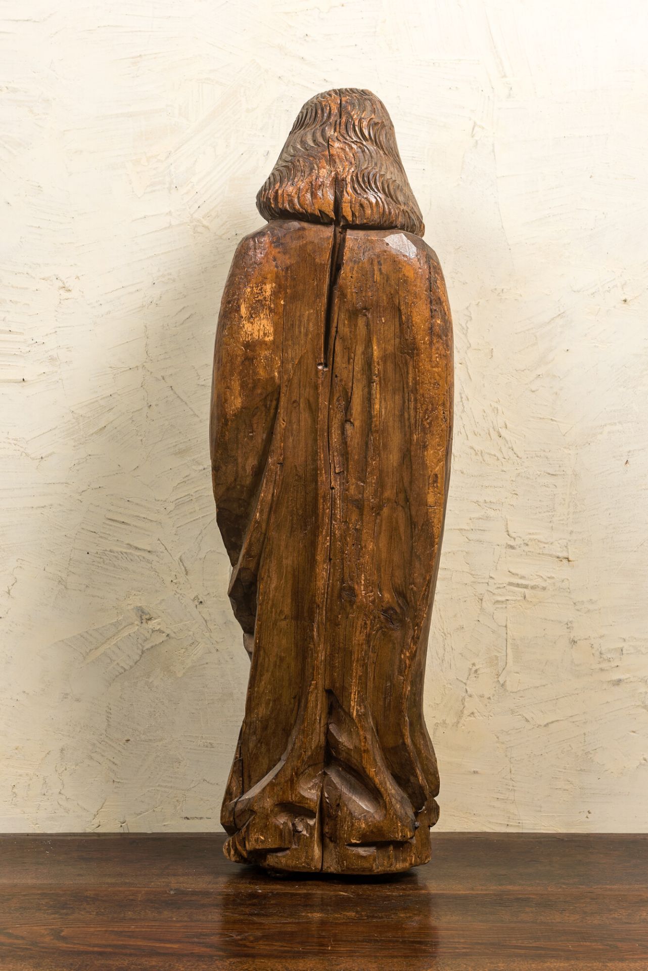 A large walnut figure of John the Baptist from a calvary, late 15th C. - Image 2 of 2