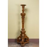 A large well-carved wooden stand, probably France, 18/19th C.