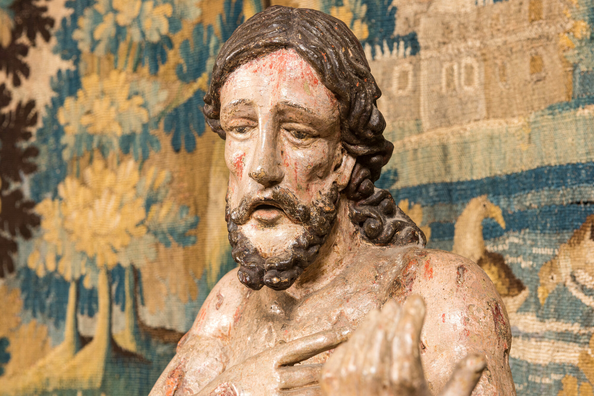 A sculpture of the scourged Christ, carved and polychromed wood, Spain or Southern Italy, 2nd half 1 - Image 6 of 6