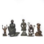 Lazar Gada•ev (Russian school, 1938-2008): Five bronze sculptures, 20th C.