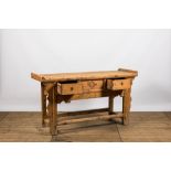 A Chinese elmwooden altar table, 19/20th C.