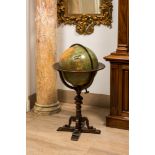 A large American terrestrial library globe with walnut stand, Williams-Pridham/ W & A.K. Johnston Lt