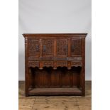 A Gothic Revival oak wooden credenza, 19th C.