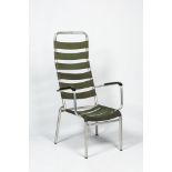 An aluminium and plastic garden chair, 20th C.