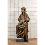 A walnut sculpture of Bridget of Sweden, early 16th C.