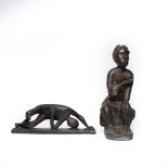 Lazar Gada•ev (Russian school, 1938-2008): Two bronze sculptures, 20th C.