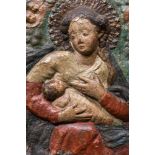 A painted relief with Madonna and Child, Southern Europe, 17th C.