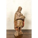 A polychromed and gilt walnut sculpture of John the Baptist holding the lamb, mid 16th C.