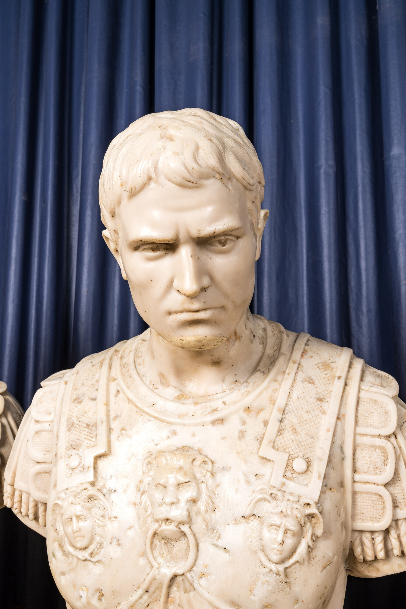 Four Italian faux marble busts of Roman emperors, 19/20th C. - Image 4 of 6