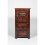 An oak wooden two-door pantry, 17th C. and later