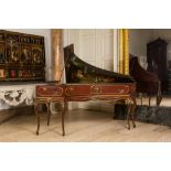 A French painted wooden harpsichord, 19th C.