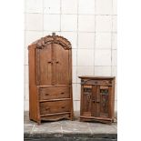 Two wooden miniature cabinets, 19/20th C.