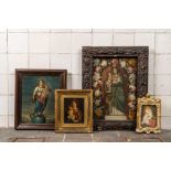 Four paintings depicting the Virgin with Child, 18/19th C.