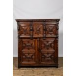 A Flemish wooden renaissance five-door cupboard, 17th C.