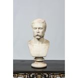 Henry Hugh Armstead (1828-1905): White marble bust of a man of standing, dated 1874