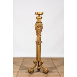 A French Historicism gilt wooden floor lamp, ca. 1900