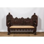 An Indian hardwood sofa, ca. 1900