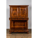 A mahogany marquetry buffet, 19th C.