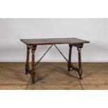 A Spanish walnut table, 17th C. and later