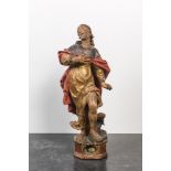 A polychrome wooden Saint Roch, 17th C.