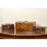 Three various wooden boxes, 18/19th C.