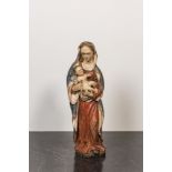 A polychromed and gilt walnut figure of the Madonna with Child, late 16th C.
