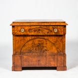 A neoclassical mahogany three-drawer chest, 19th C.