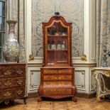 A Dutch Louis XV style floral marquetry display cabinet, 19th C.