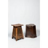 Two various wooden pedestals, 19th C.