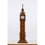 An English Gothic Revival wooden 'Big Ben' tower clock, ca. 1900