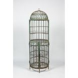 A green-patinated cast iron flower stand, 20th C.