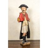 A large polychrome oak figure of a nobleman, 19th C.