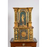 A two-part gilt and polychrome wooden tabernacle, 18th C.