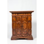 A two-door walnut cabinet, 18th C. and later