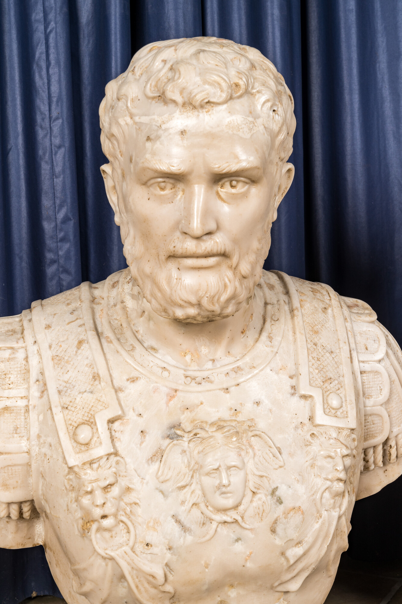 Four Italian faux marble busts of Roman emperors, 19/20th C. - Image 5 of 6