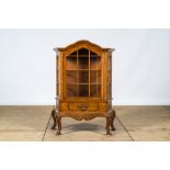 A small oak wooden display cabinet, 20th C.