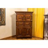 A Flemish oak five-door cupboard, 17th C.