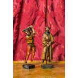 Two polychrome and gilt wooden figures of a flagellation group, 16th C.