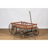 A polychrome wooden cart, 19th C.